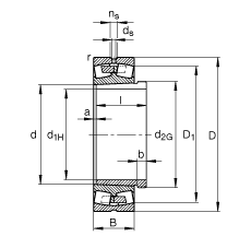 {ĝLS 240/850-B-K30-MB + AH240/850,  DIN 635-2 ˜ʵҪߴ, F׺ж
